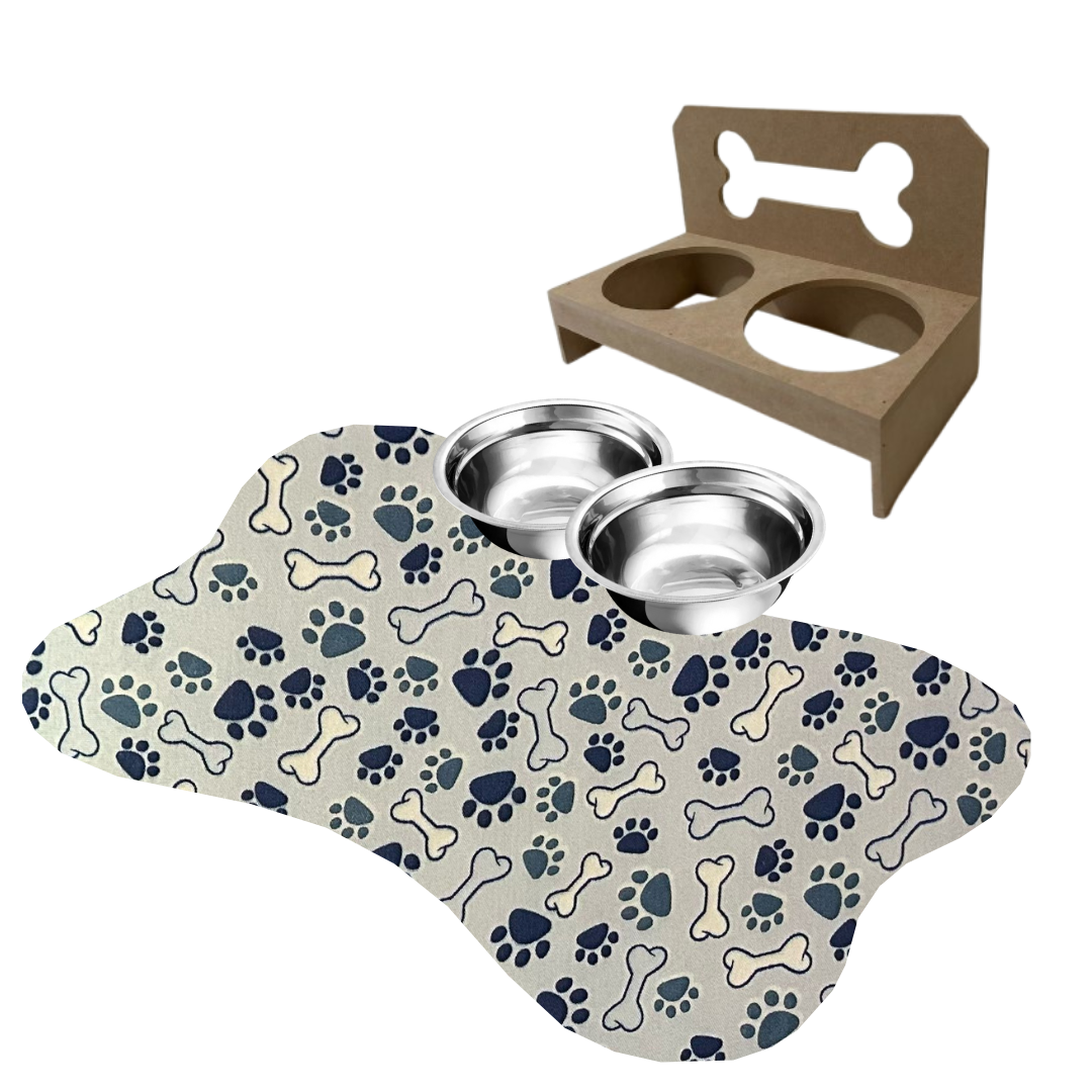 Combo Conforto Pet – Comedouro Elevado + Tapetinho Clean 🐾✨