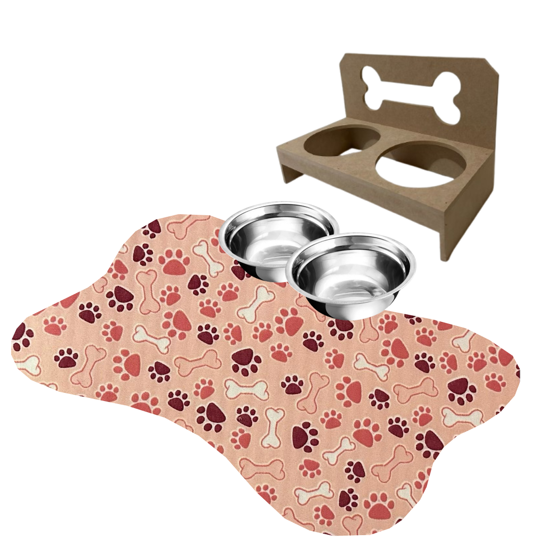 Combo Conforto Pet – Comedouro Elevado + Tapetinho Clean 🐾✨