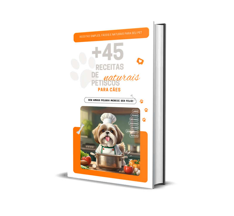 Ebook + de 45 Receitas de Petiscos Naturais para Cães