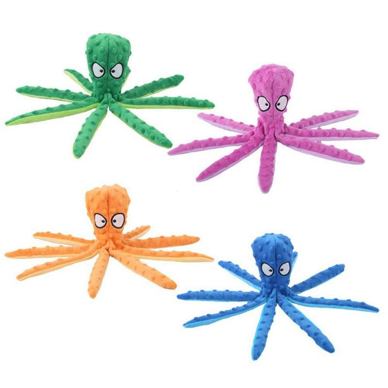 Brinquedo Para Cachorro Polvo Octopus Pelucia Pet Com Apito Interno Único