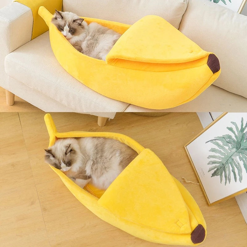 Banana Bed - Cama de Gato e Cachorro Estilo Banana