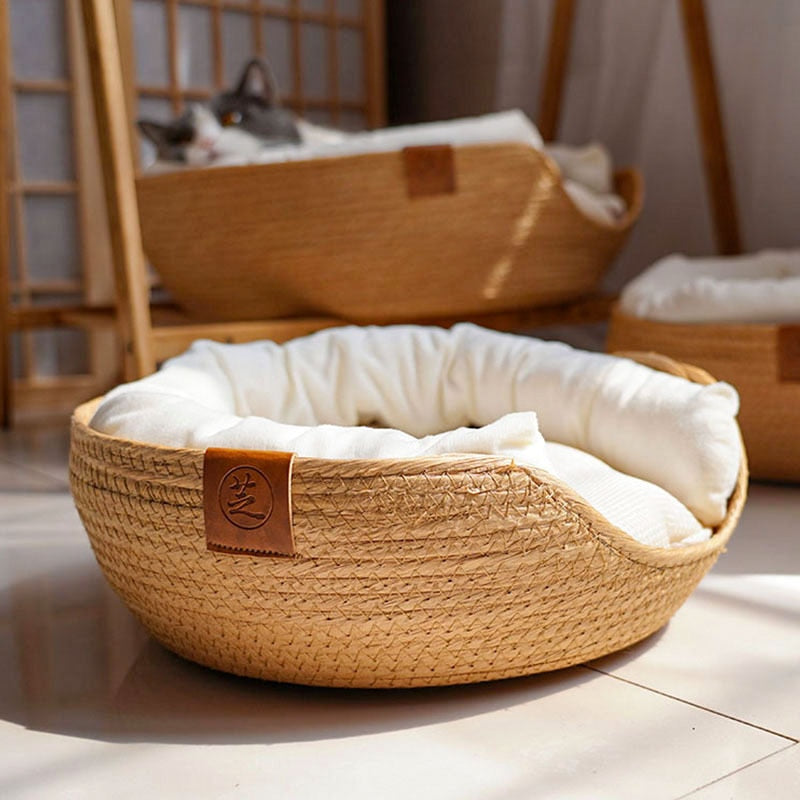 Cama de Bambu para Gatos e Cachorros - Pet Confort